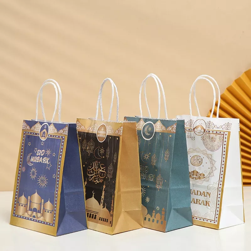 

6pcs Eid Mubarak Decor Gift Bag Ramadan Decoration Candy Packaging Islam Muslim Event Party Supplies Decoration Eid Mubarak 2022