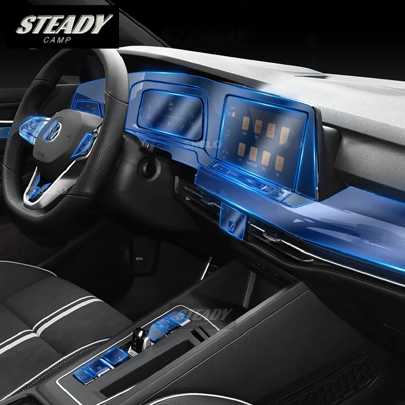 

For Volkswagen Golf 2020-2022 2023 Car Interior Center Console Transparent TPU Protective Film Anti-scratch Repair Accessories