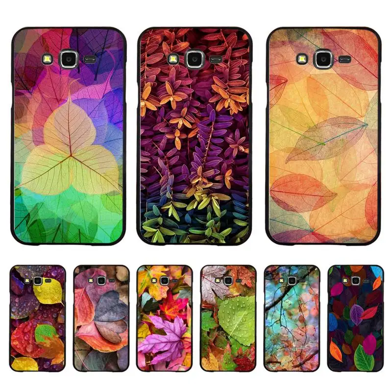 

Colorful Leaves Phone Case for Samsung J 2 3 4 5 6 7 8 prime plus 2018 2017 2016 core
