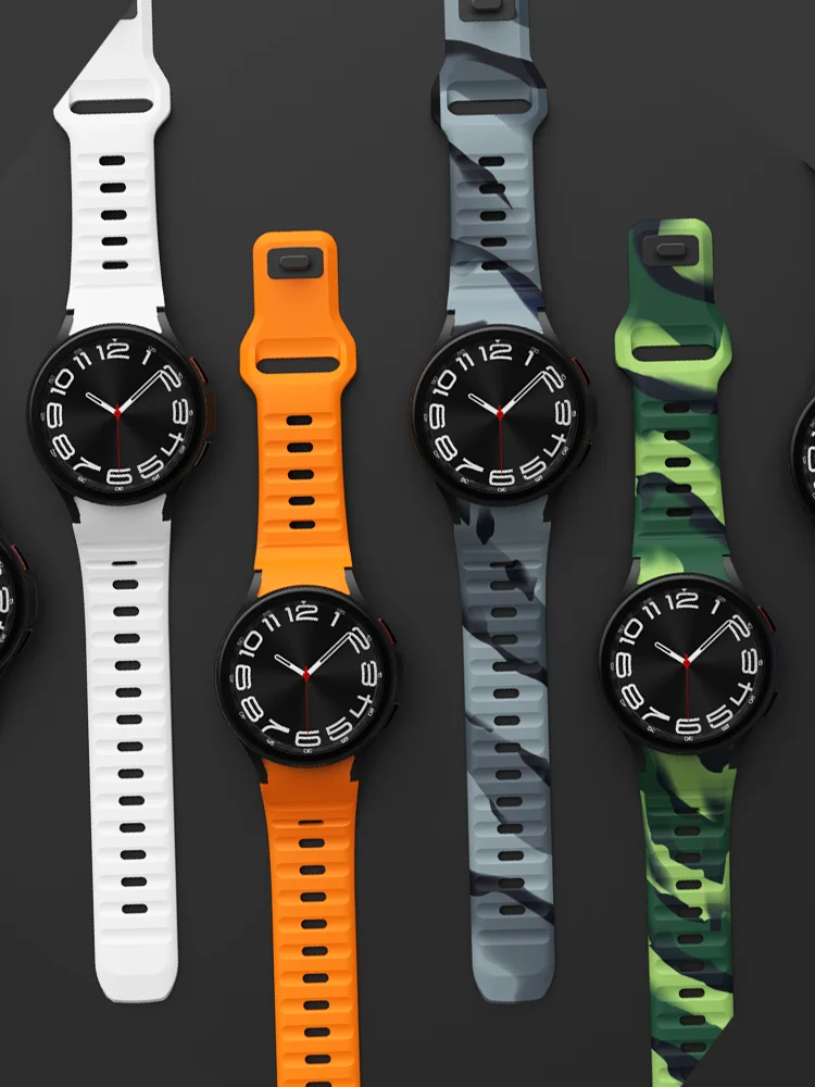 

Band for Samsung Galaxy Watch 4/5/6/Classic/pro 45mm 44mm 40mm 47mm 43mm No Gaps Silicone Bracelet correa Galaxy watch 6 strap