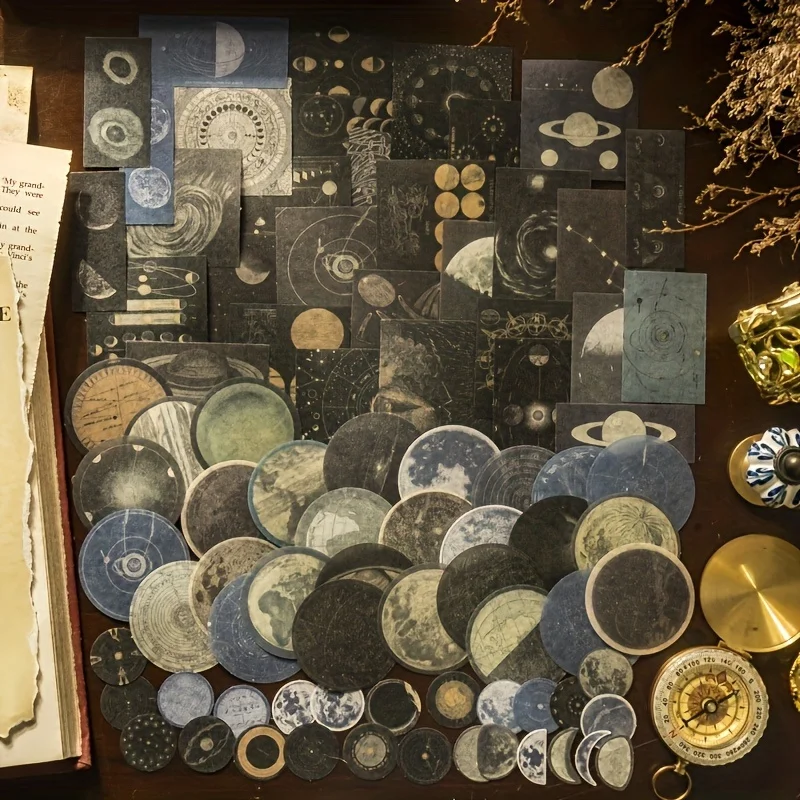 

Бумажные наклейки лунный дизайн 100 шт