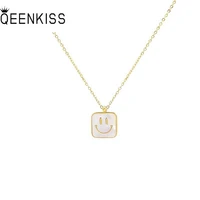 qeenkiss nc8171 fine jewelry wholesale fashion woman girl party birthday wedding gift smile titanium stainless steel necklace