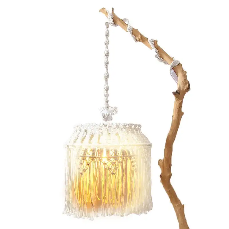 

Nordic Ins Handwoven Lampshade Macrame Chandelier Bohemian Bedroom Decorative Lamp Pendant Light Cover Home Decorative Lantern