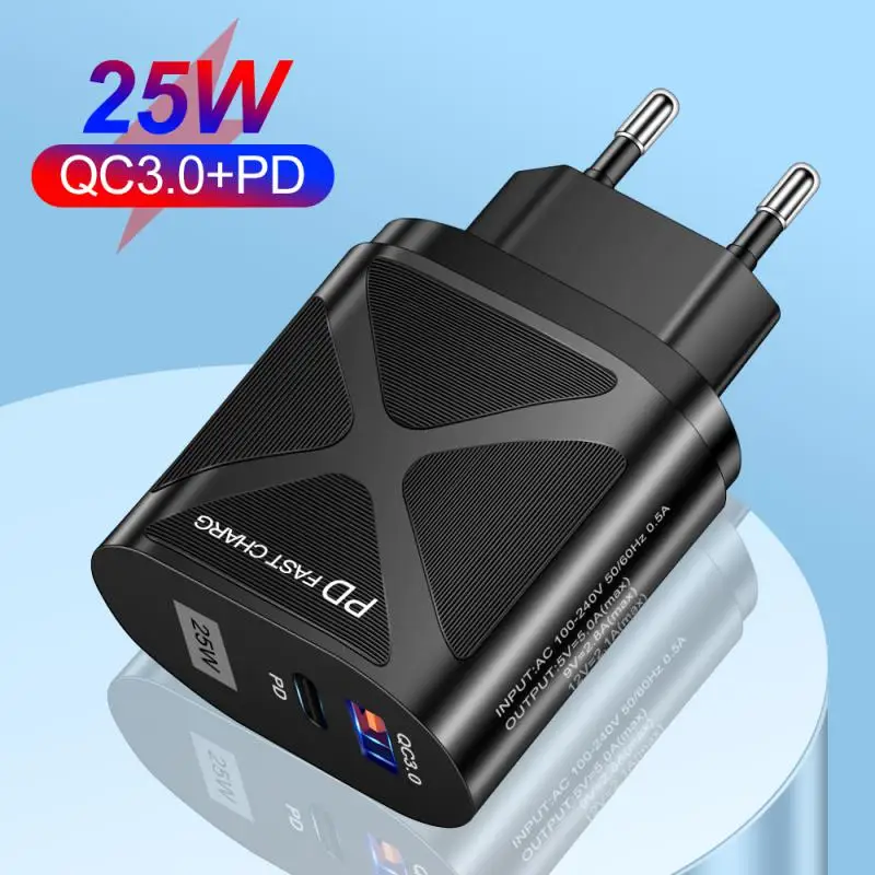

Charging Adapters 20w Us Uk Eu Plug 2-port Usb Charger Pd Fast Charge Universal Type-c Adapter Phone Accessories 5a Portable