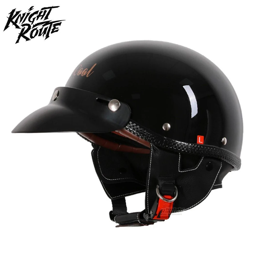 

Men's Motorcycle Helmet Moto Women's Motorcycle Open Face Retro Half Helmet Scooter Full Face Helmet Cafe Racer Motorbike Dot
