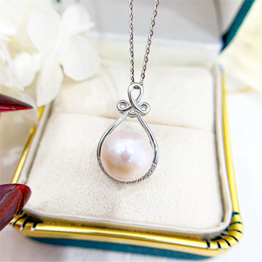

S925 Sterling Silver Pearl Pendant Settings Blank/Base For DIY Pendant Jewelry Making Accessories Suitable for 9-11mm Bead