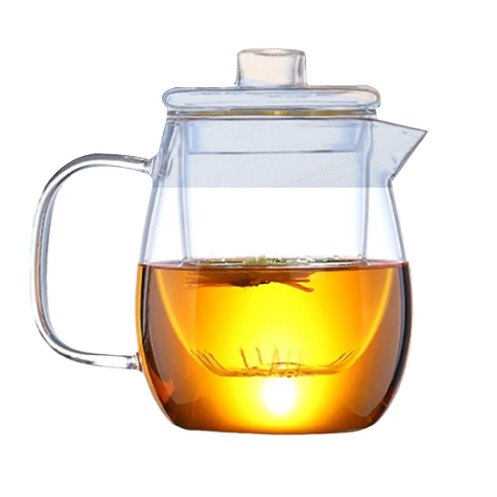 

Glass Teapot for Stove Heat Resistant High Temperature Explosion Proof Tea Infuser Milk Rose Flower Tea Set(600ML)