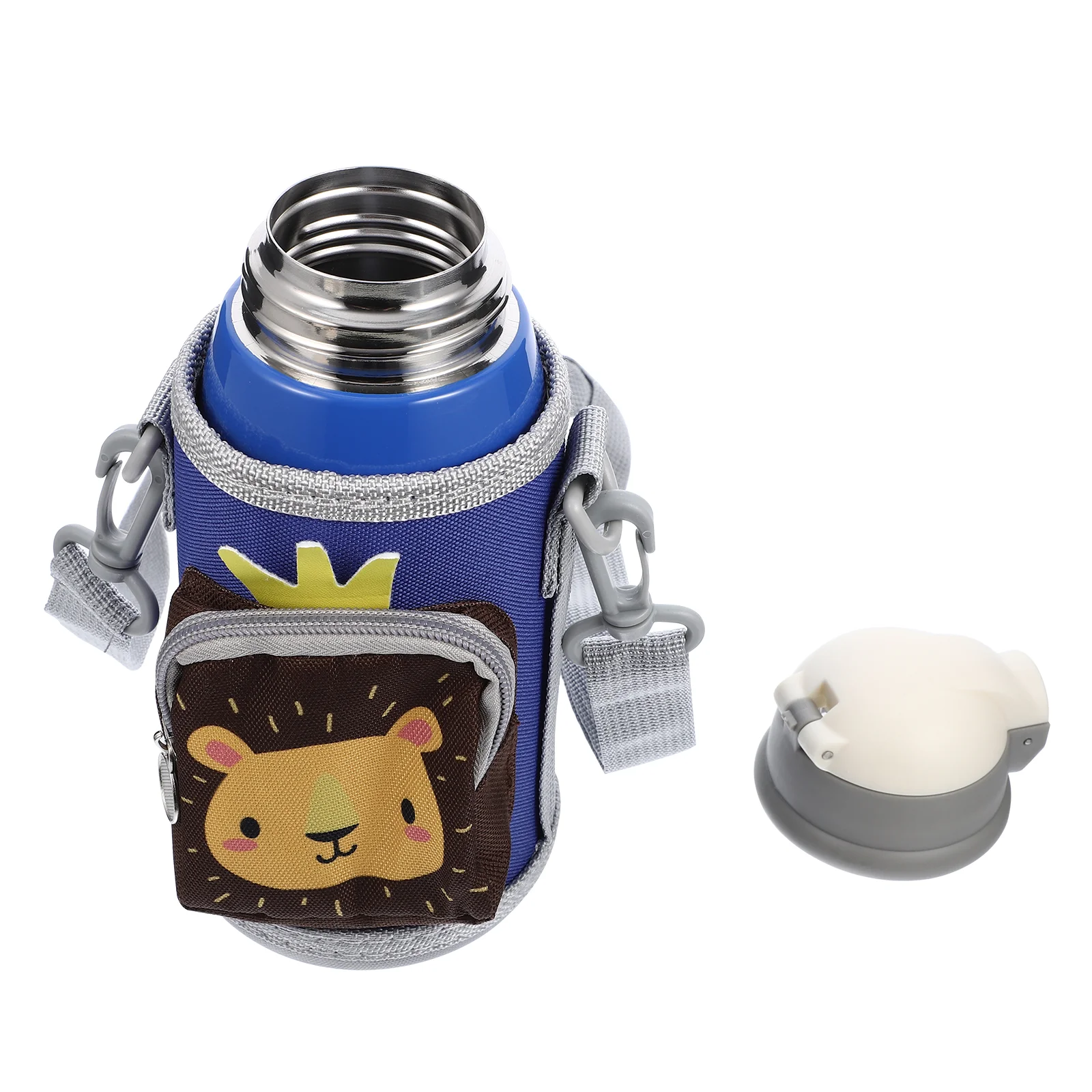 

1Pc 550ml Stainless Steel Kids Vacuum Cup Cartoon Insulation Cup with Straw