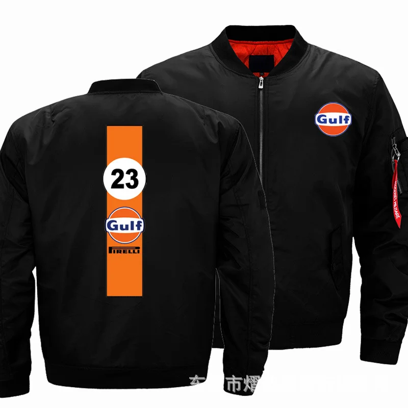 

New Autumn Winter Flight Jacket Gulf Logo Coat Mens Womens Warm Casual Zipper Baseball Jacket mens clothing Harajuku