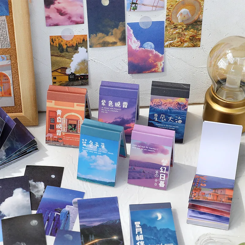 

50 pcs Beautiful landscape sticker aesthetic Decorative Diy Diary Album Scrapbooking material hand made junk journal supplies