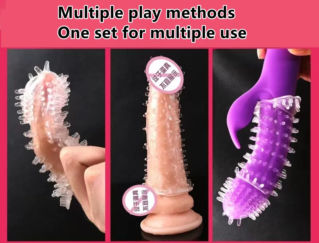 

Crystal Wolf Tooth Condom Penis Enlarged Lock Sperm Sleeve Thread Large Particle Massager Couple Adult Sex Toy