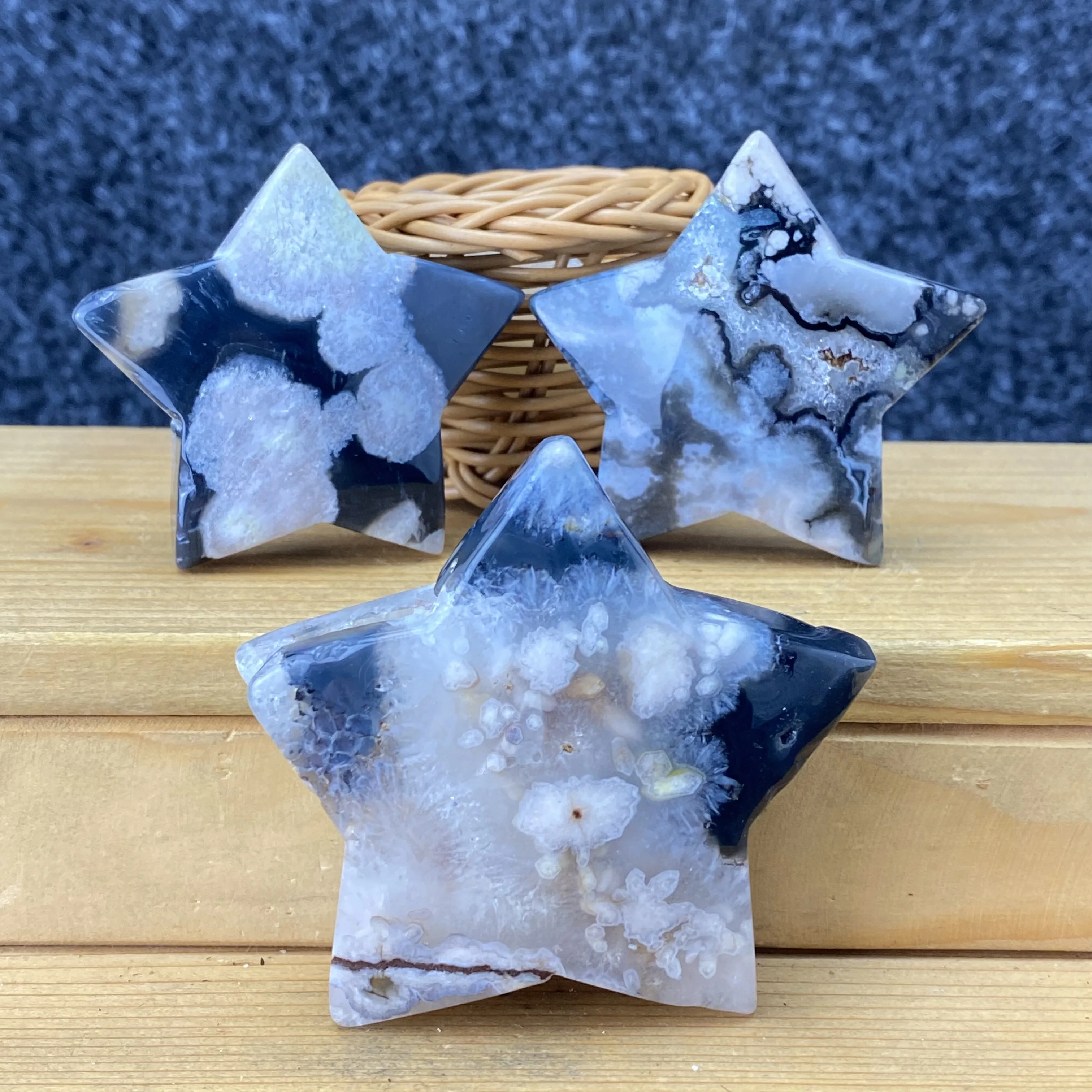 1 шт. натуральный черный цвет вишни рукоятка из агата-Искусственная исцеляющая