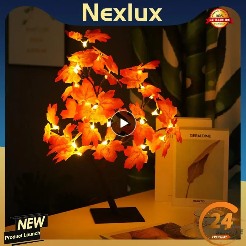 

LED Maple Leaves Branch Lamp Desktop Decor LED Fairy Light USB Charging Christmas Festival Wedding Maple Tree Light Decor