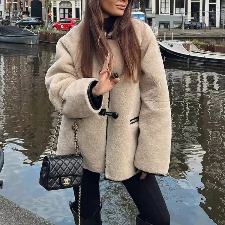 

2023 Winter New Decorative Fur Coat Single breasted Mid length Coat