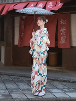 japan style womens traditional kimono vintage summer dress floral prints formal yukata cosplay clothing performing wear