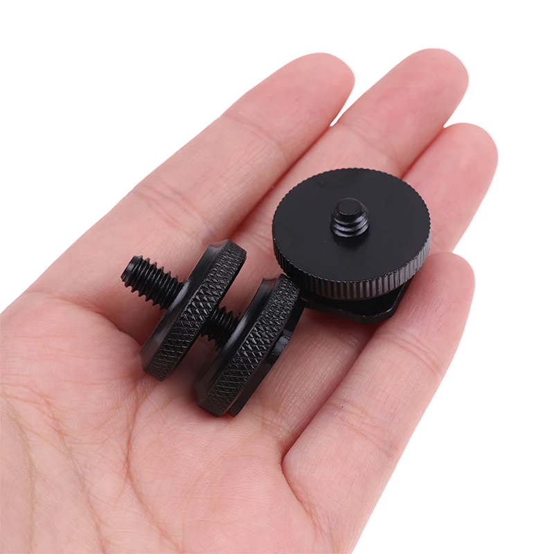 

Профессиональная 1/4 дюймовая одинарная двухслойная гайка фотовспышка черного цвета адаптер Горячий башмак подставка для камеры студийный ...