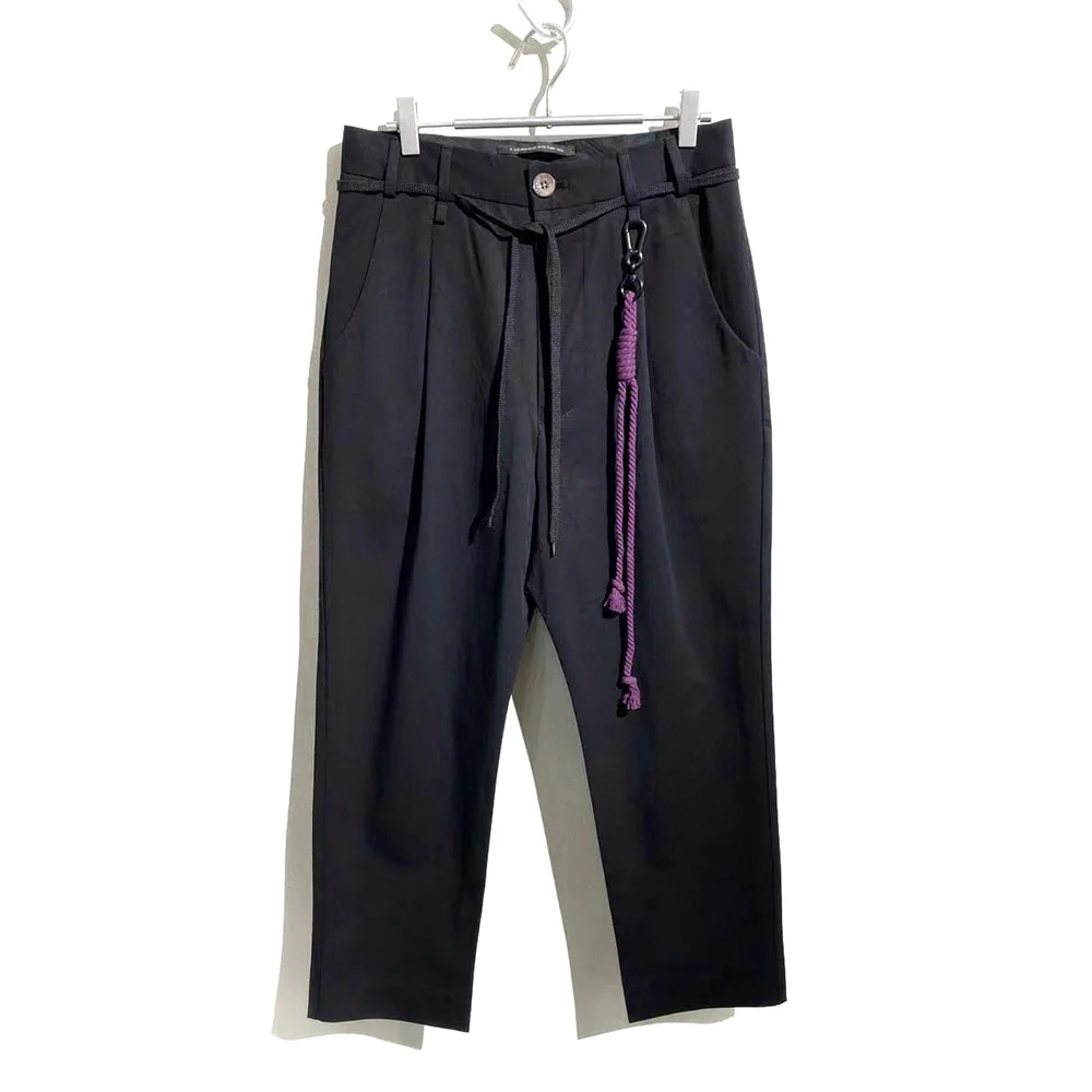 

2023ss Fashion Purple Drawcord Design Business Casual Suit Pants Sweatpants Men Trousers Streetwear Techwear Y2k Traf Clothing