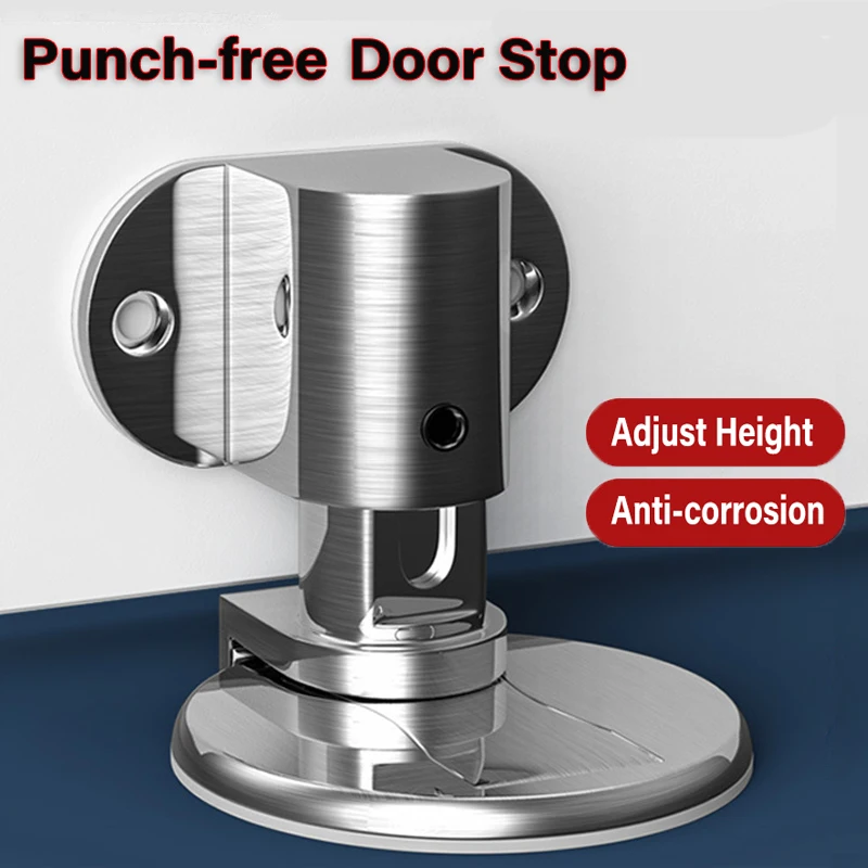 

Stainless Steel Door Stopper Punch-free Hidden Door Holders Anti-collision Invisible Bathroom Floor Door Stop Furniture Hardware