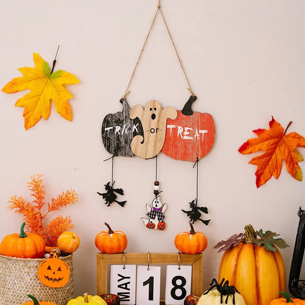 

Festive Halloween Pendant Festive Halloween Wooden Pendants Diy Ghost Skeleton Pumpkin Ornaments for Spooky Decoration Halloween
