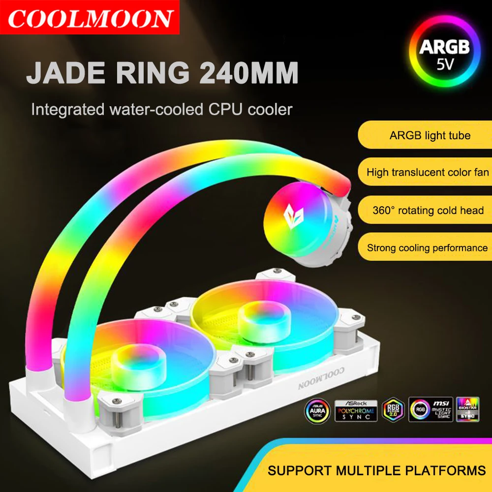 

Coolmoon ARGB CPU AIO Water Cooler 240mm Radiator For Intel AMD LGA1700/2011/115X/AM4/AM3 PWM Computer CPU Heatsink RGB SYNC