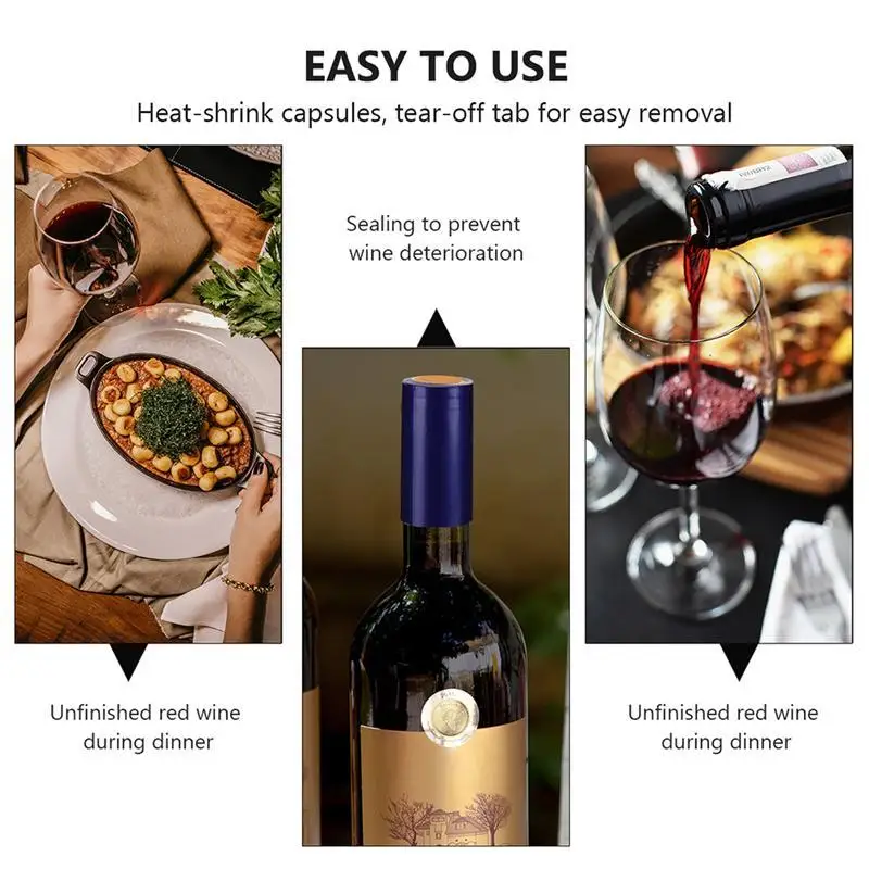 50 шт. термоусадочные колпачки для бутылок вина пластиковые пленки