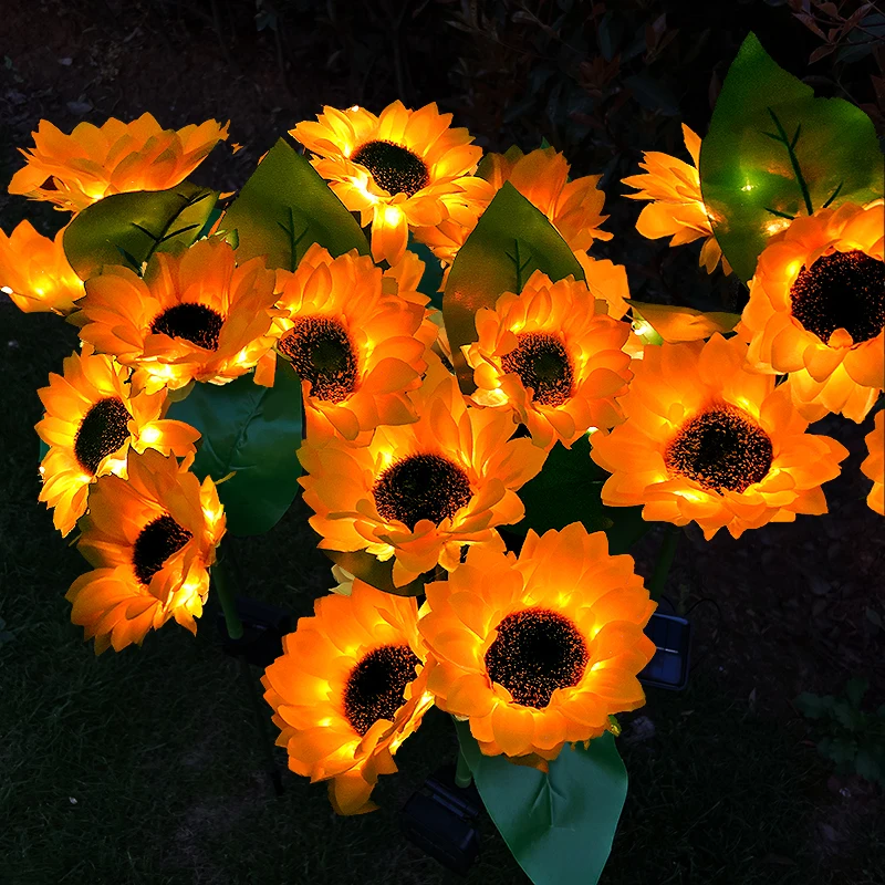 

Solar Sunflowers Outside Garden Lawn Light Waterproof Solar Flowers Pathway Light for Patio Yard Home Wedding Holiday Decoration