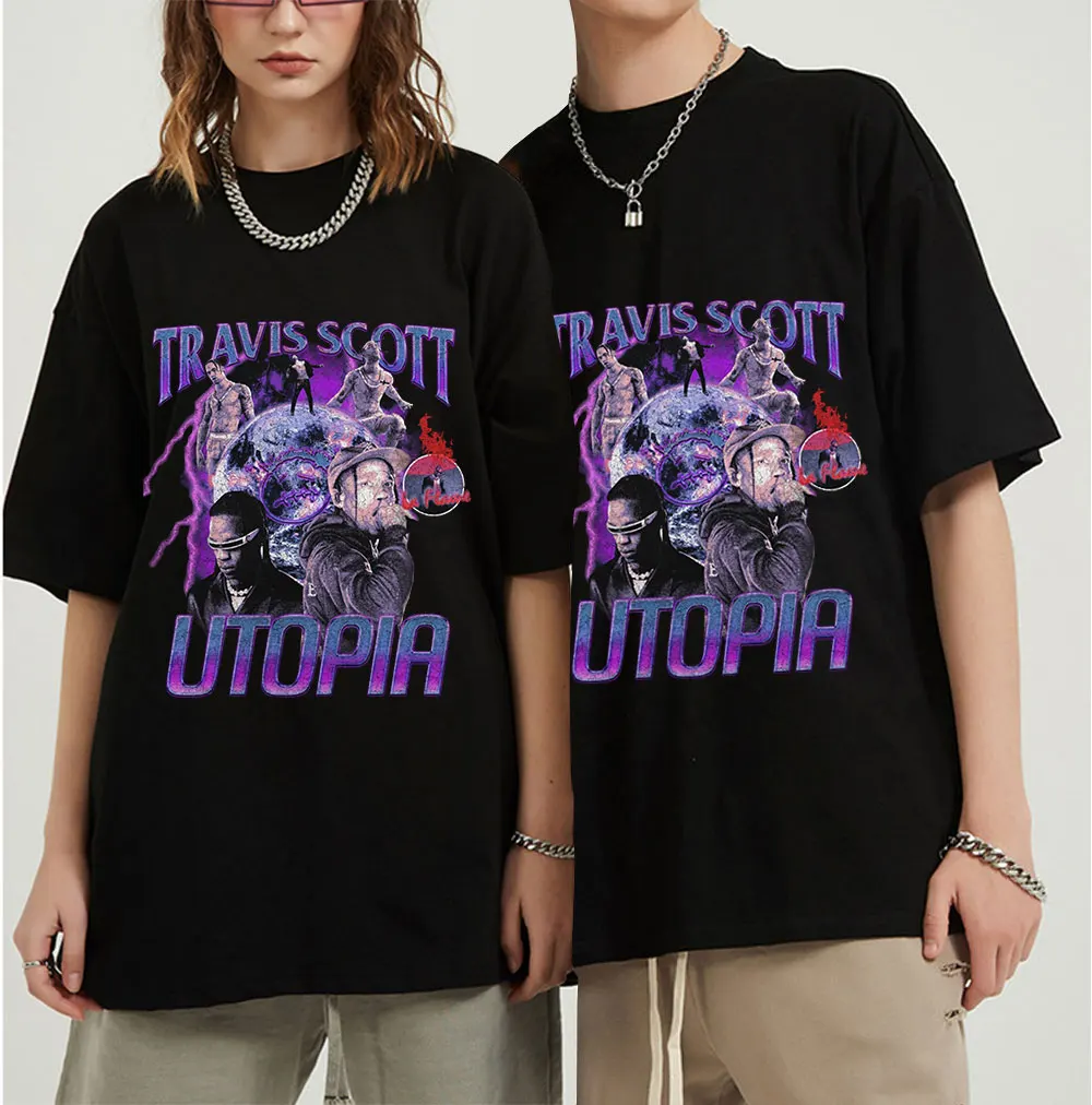

Travis Scott Astroworld Hip Hop Fashion T-Shirt Summer Casual Hip Hop Short Sleeve T-shirts Streetwear Vintage Rapper T Shirt