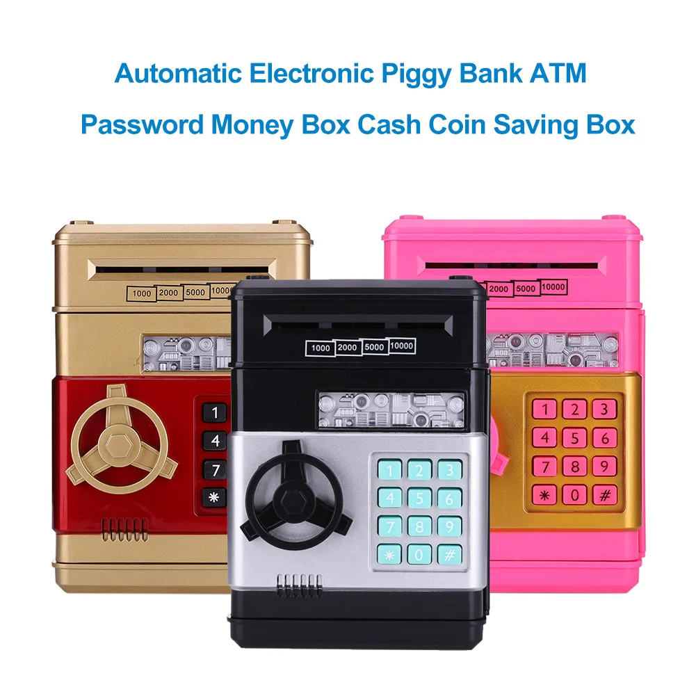 

Kids Automatic Electronic Piggy Bank Safe Box ATM Password Money Box Cash Coin Saving Box Deposit Children Birthday Present Toys