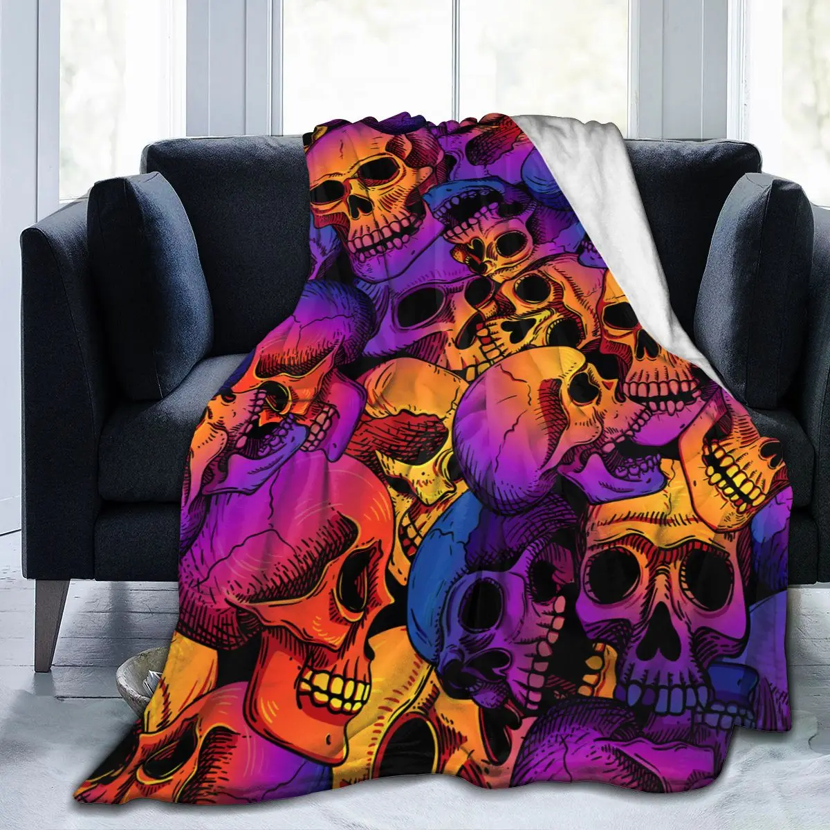 

Уникальное одеяло для друзей, яркие черепа, прочное супермягкое удобное одеяло для дома, подарок