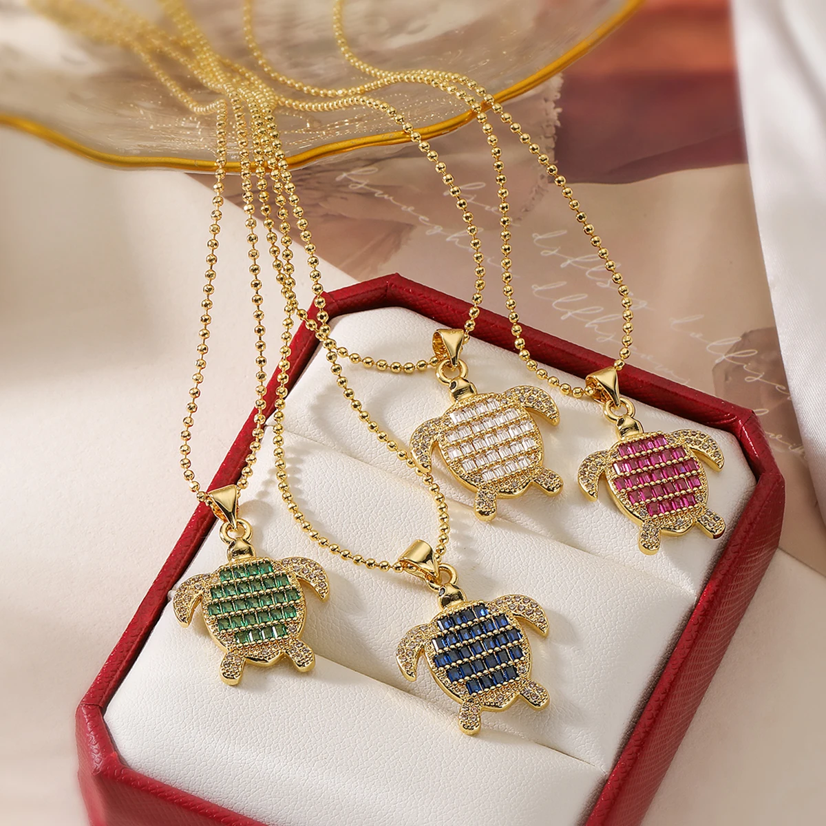 NEWBUY Нежные милые ожерелья с подвеской в виде черепахи для женщин золотой цвет