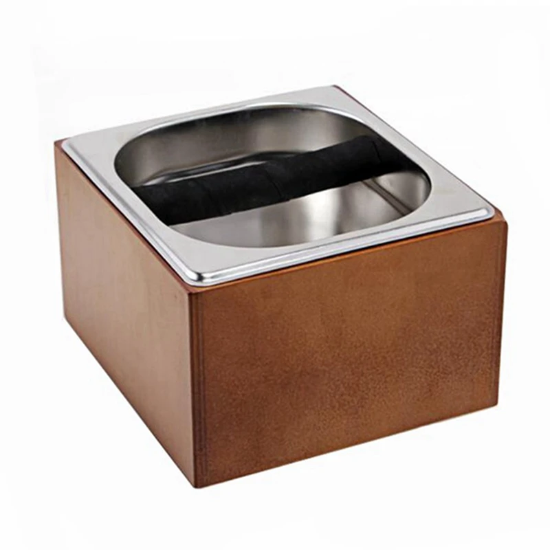 

Coffee Knock Box Stainless Steel Wood Coffee Grounds Container Box Barista Coffee Residue Bucket Grind Waste Bins