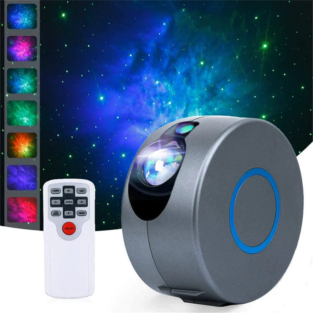 

Laser Galaxy Starry Sky Projector Rotating Water Wave Night Light Led Colorful Nebula Cloud Lamp Atmosphere Bedroom Beside Lamp