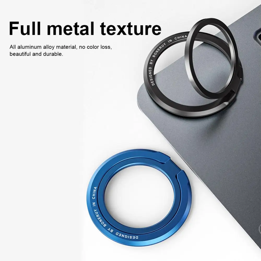 

Foldable Mobile Phone Ring Buckle Magnetic Metal Holder Ultra-thin Mobile Phone Bracket Multi-functional Stands Gifts Holder