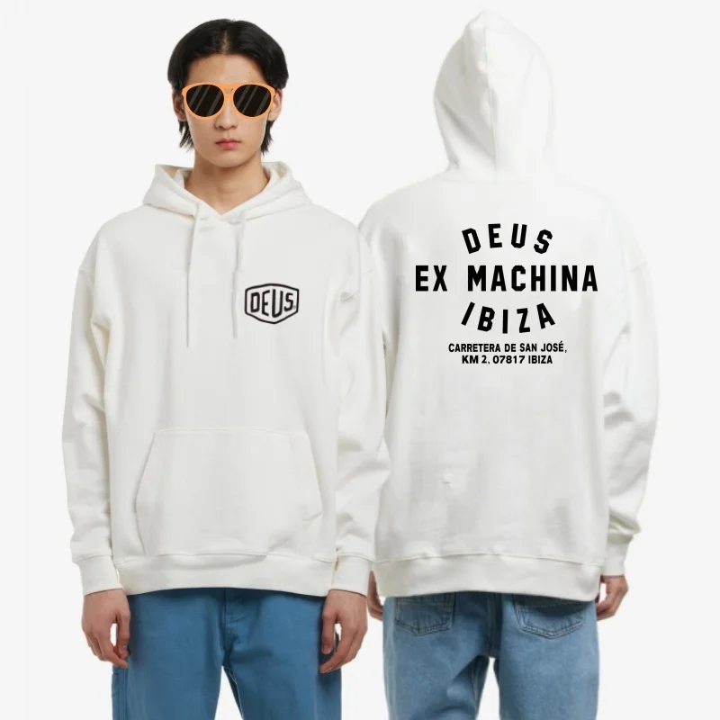 Y2K Новый весенне-осенний модный пуловер из чистого хлопка с буквенным принтом DEUS