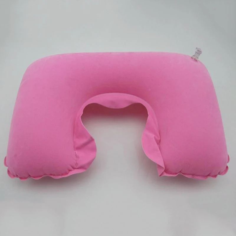 

New U Shaped Travel Pillow Inflatable Car Neck Pillows Soft Support Headrest Cushion Airplane Outdoor Travel Accessories 6 Color