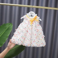 new spring autumn girls kids princess dress baby bow dot polka mesh casual dresses
