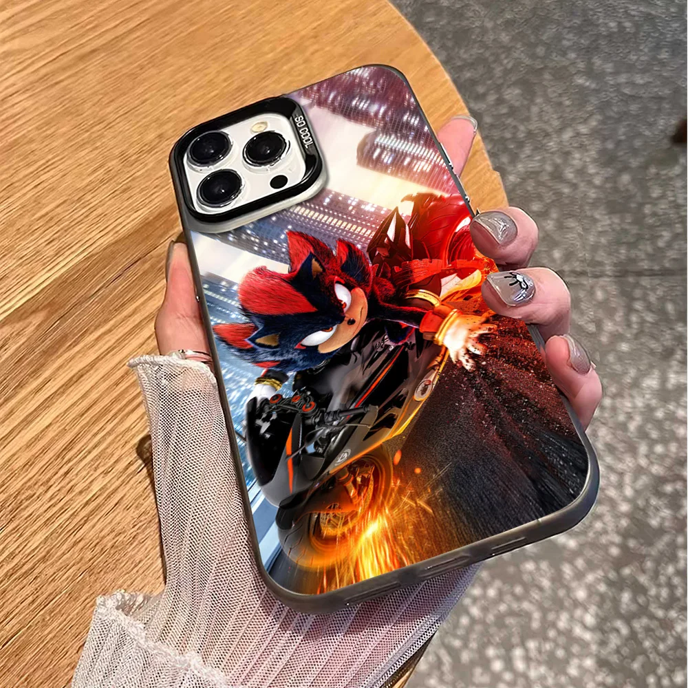 Фото Sonic Hedgehogs 3 Phone Case For iPhone 16 12 13 14 15 Pro Max Plus Color Electroplated Silver IMD Laser Cover №3