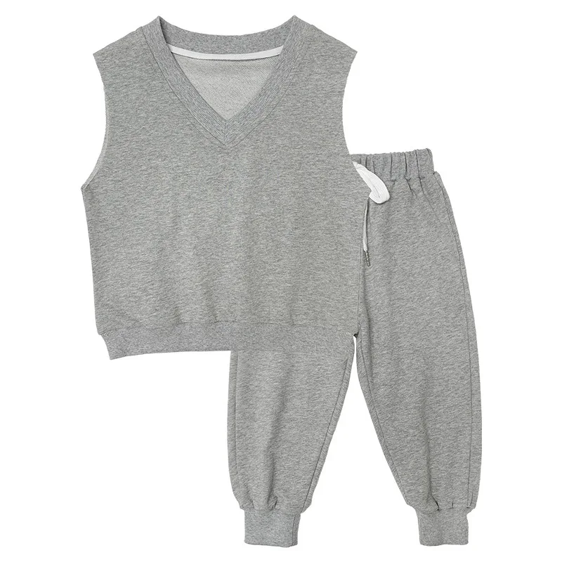 Spring Autumn boys Vest cotton outfits sleeveless vest and loose casual sweatpants 2pcs kids clothes sets