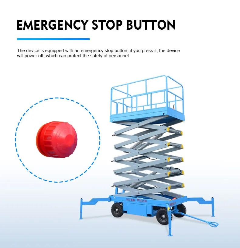 Мобильный ножничный подъемник Kinglift 12 м сертификат CE мобильный настенный