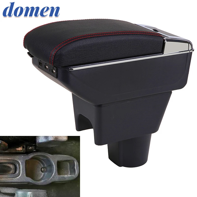 

For Nissan terrano 3 Armrest Box Rotatable Center Centre Console Storage Box With Ashtray Cup Holder USB Charging Retractable