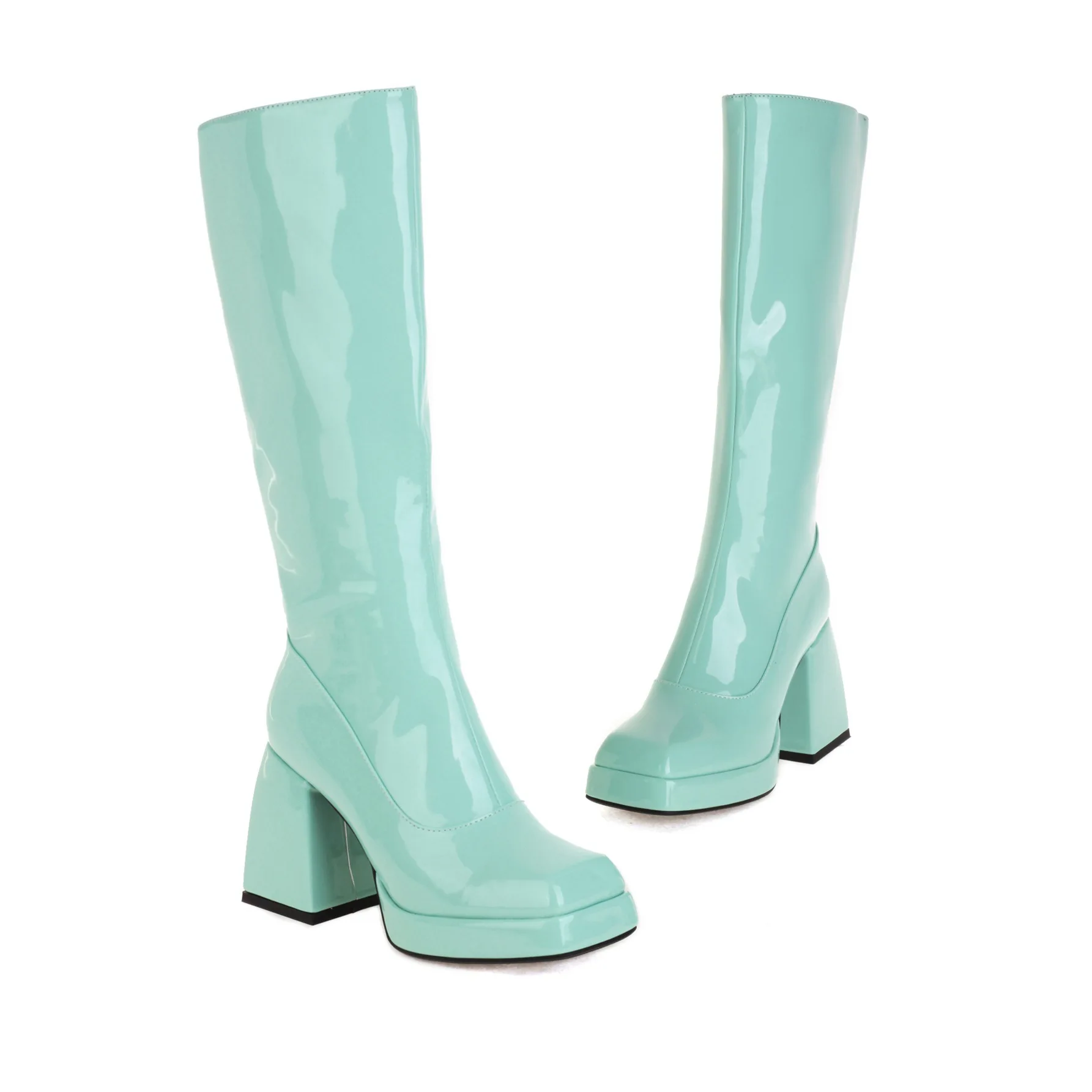 

Brand New Fashion Platform Block High Heels women Boots Goth Party Wedding Dress Thick Heel Sexy Autumn Shoes Woman