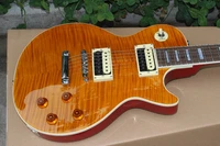 standard custom electric guitartiger flame gitaarorange color mahogany body guitarra support customization