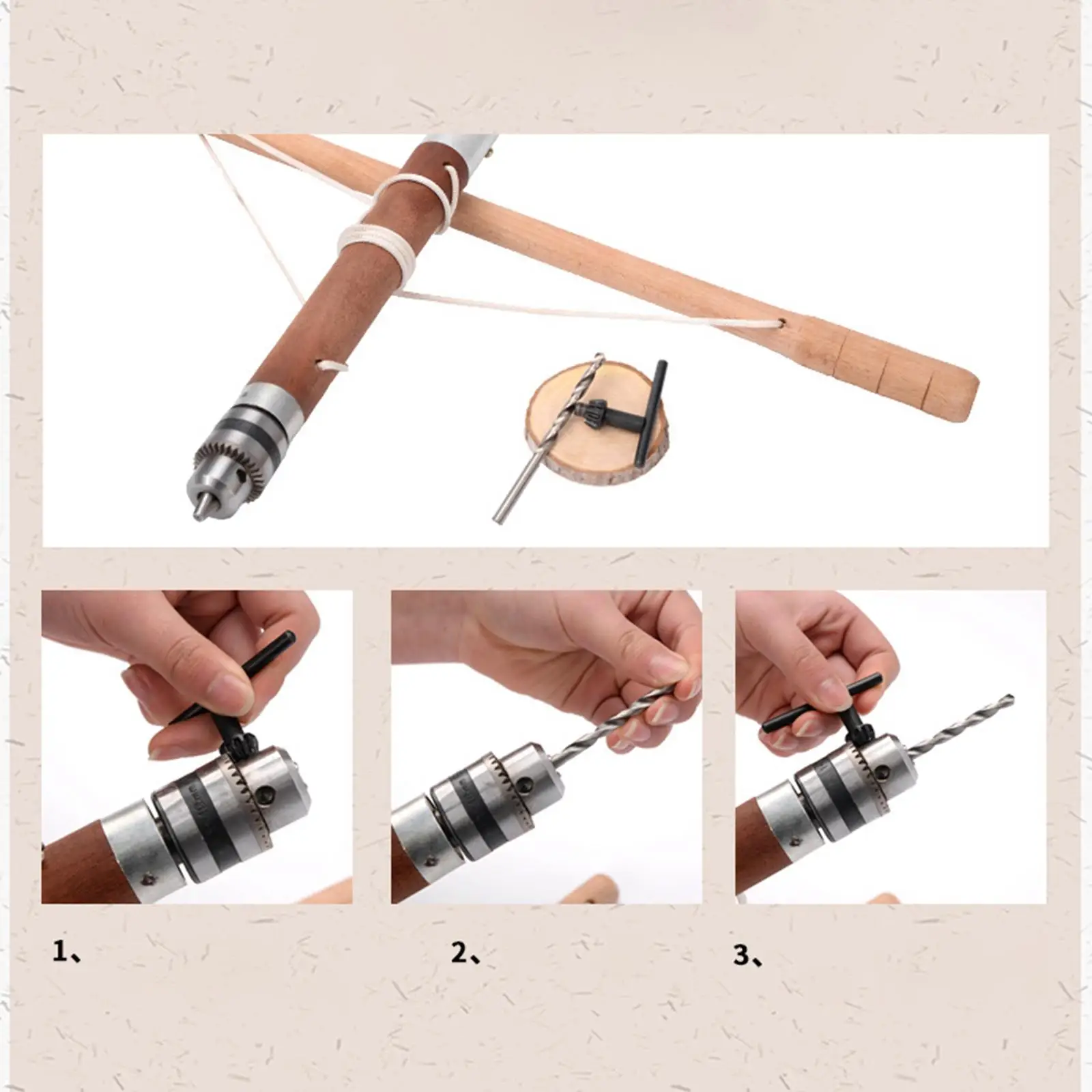 

Chinese Style Hand Drill Powerful Hole Opener Manual Drill Gimlet Hand Auger Old Woodworking Tool Punch Tool