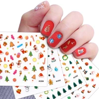 24pcsset christmas slider nail art sticker 3d snowflakeelktree nail sticker 7cm diy manicures self adhesive xmas nail sticker