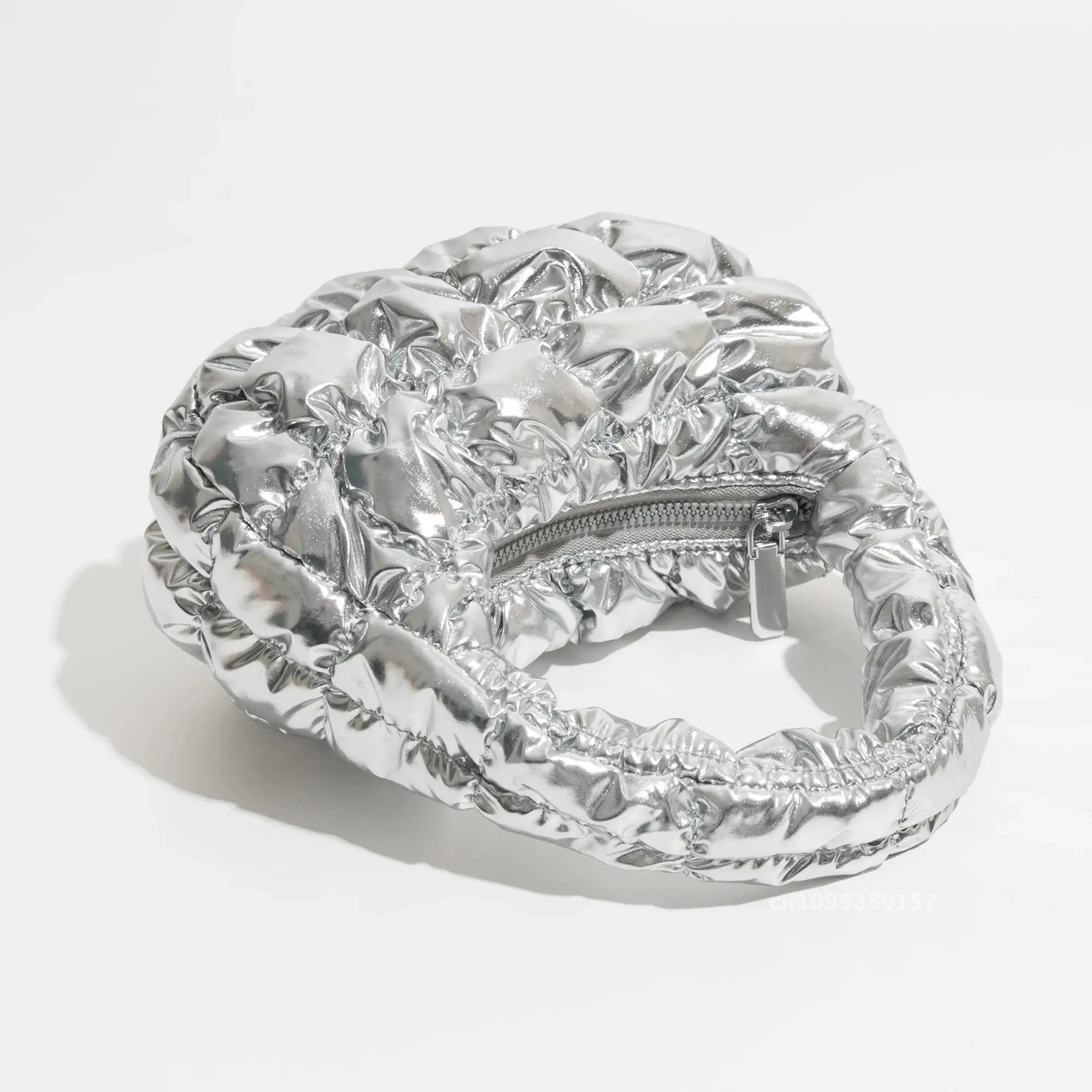 MABULA мини серебряная сумка на запястье с мягкой подкладкой в форме пузыря