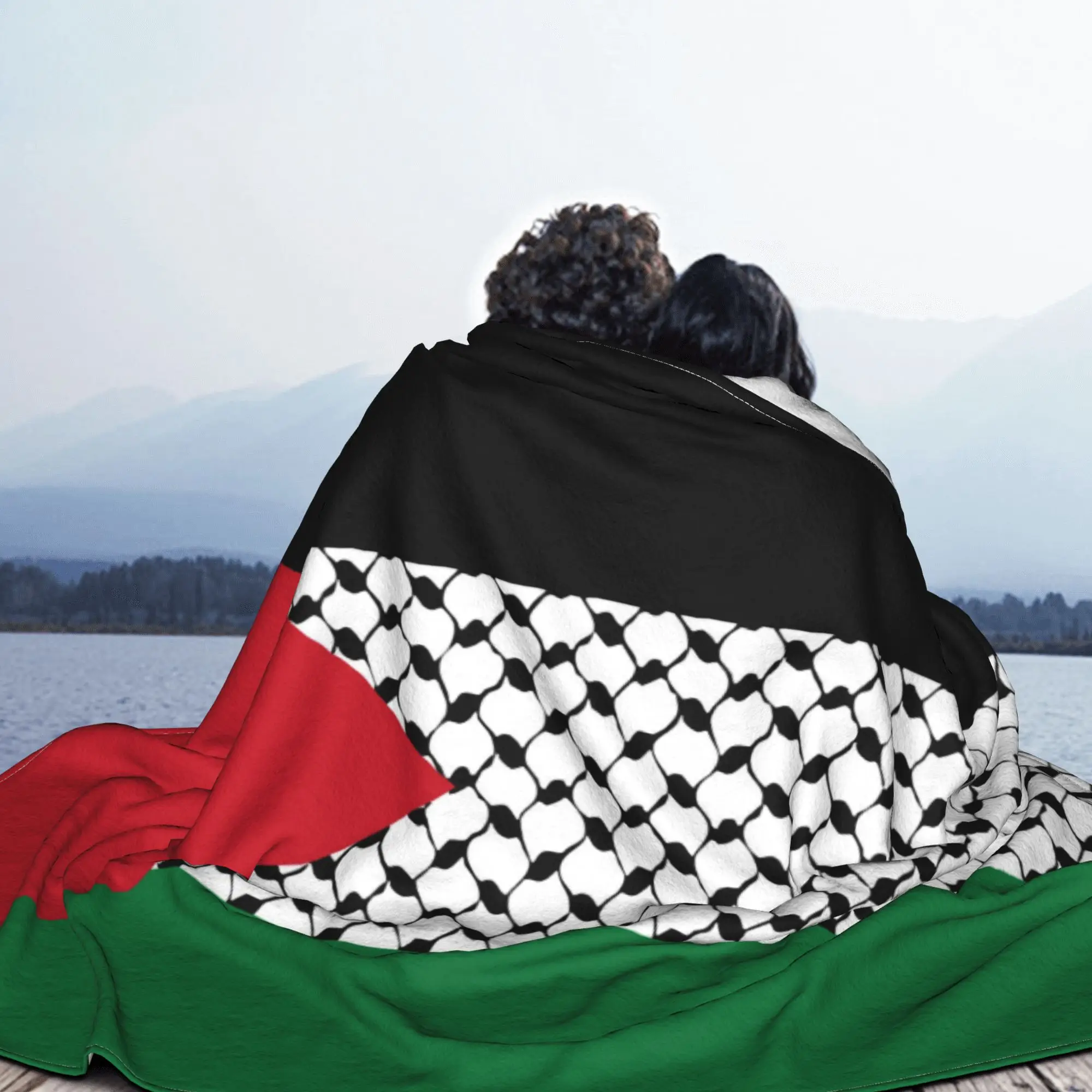 Одеяла с флагом Палестины Палестинское одеяло узором Хатта Куфия нечеткая