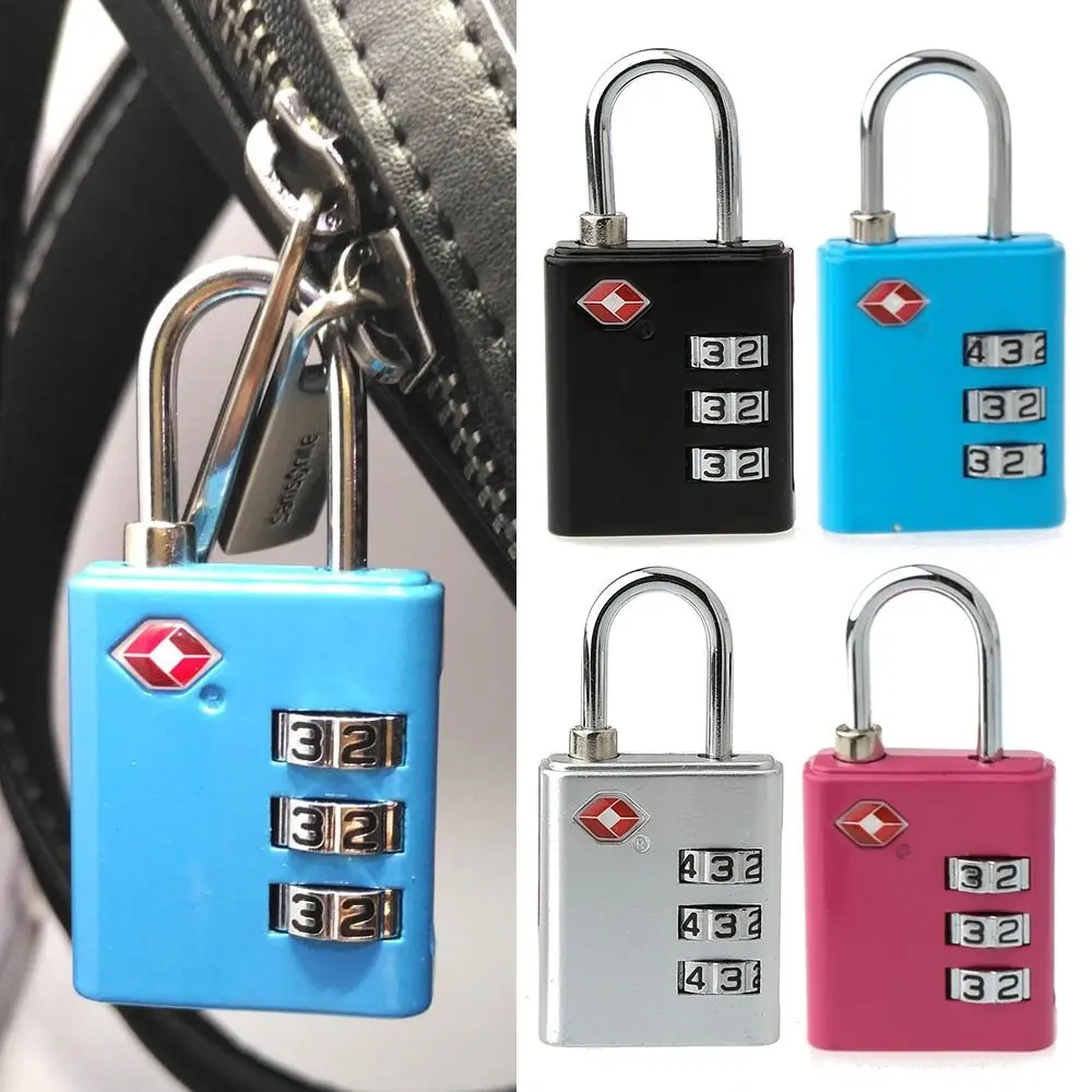 Portable Zinc Alloy Padlock TSA Customs Lock 3 Dial Digit Combination Lock Anti-theft Lock Safely Luggage Code Lock