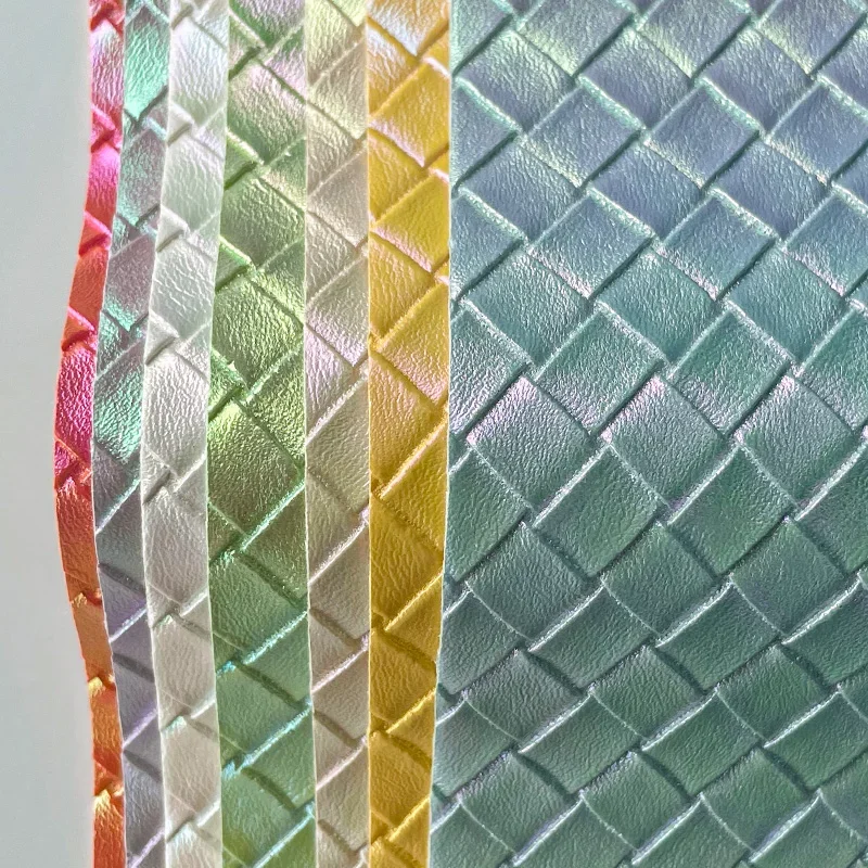 Переливающаяся тисненая искусственная кожа 46x135 см рулон материала сумки ткань