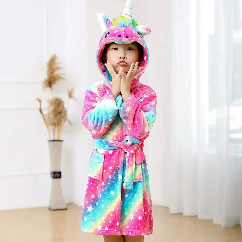 Халат банный женский фланелевый с капюшоном и принтом животных | Женская одежда