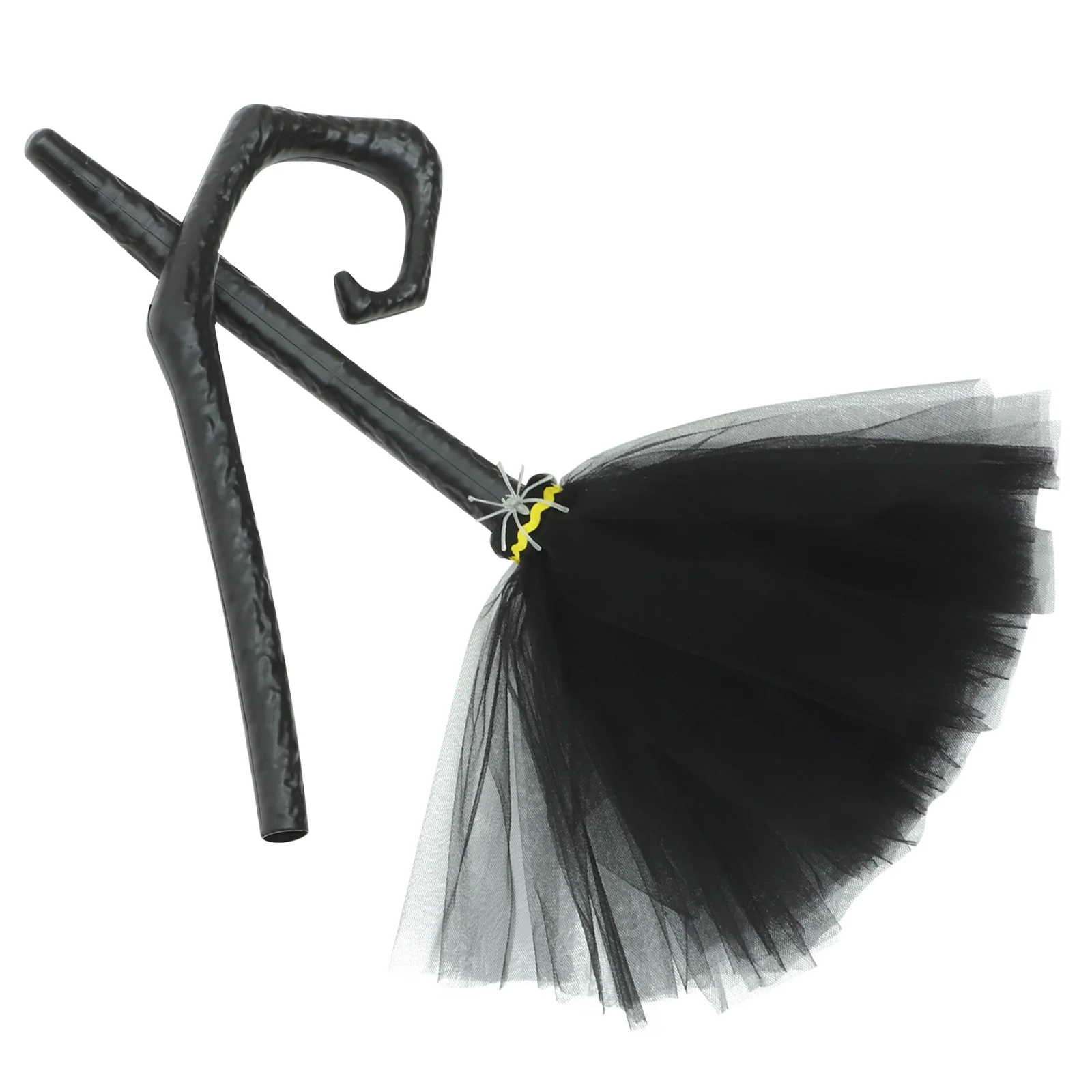 

Halloween Costume Witch Broom Party Mesh Brooms Cosplay Plastic Prop Broomstick